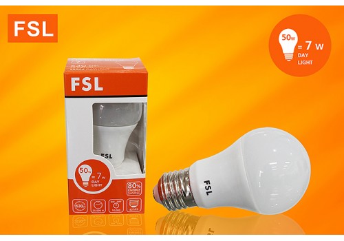 หลอดปิงปอง FSL-BLUB-7W มีแสงขาวและวอม  (1 ลัง / 100)