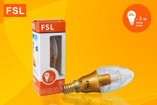 FSL-E14-3W หลอดจำปา LED