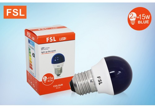 หลอดปิงปอง 2W สีน้ำเงิน