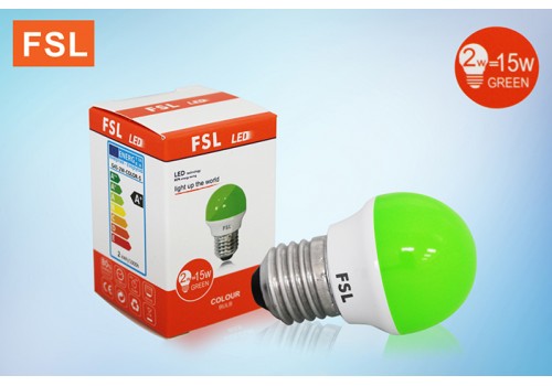 หลอดปิงปอง 2W สีเขียว