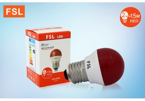 หลอดปิงปอง 2W สีแดง