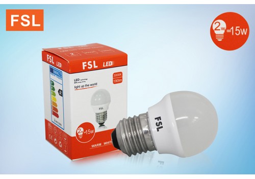 หลอดปิงปอง 2W สีขาว