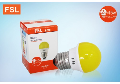 หลอดปิงปอง 2W สีเหลือง