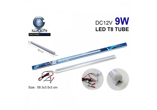 ชุดหลอดนีออนคีบแบต IWC-LED-T8-DC12V-9W
