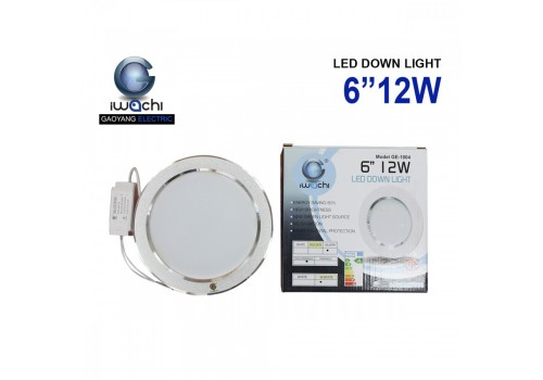โคมไฟดาวน์ไลท์(ขอบเงิน) IWC-6-12W-SL มีแสงขาวและวอร์มไวท์