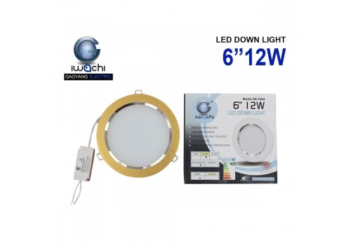 โคมไฟดาวน์ไลท์ (ขอบทอง) IWC-6-12W-GL มีแสงขาวและวอร์มไวท์
