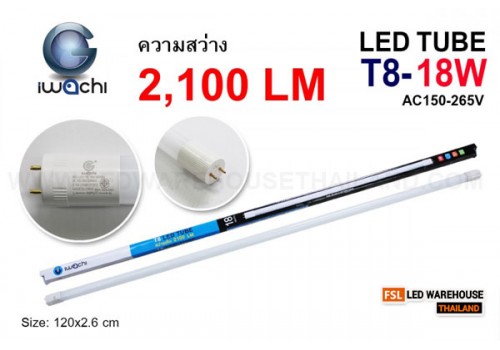 หลอดนีออน IWACHI-LED-T8-18W-360-WH-2100LM แสงขาว