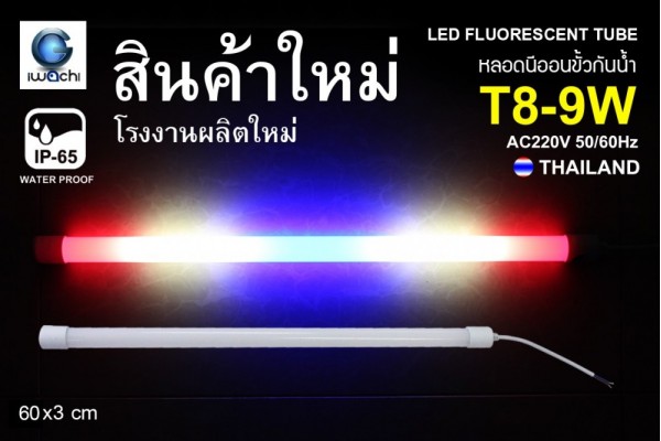 หลอดนีออนสี ขั้วกันน้ำ รุ่นใหม่ IWC-LED-GE-8309-N-9W-WBR