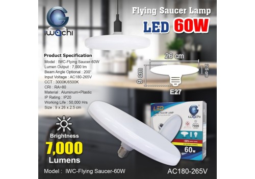 หลอด UFO IWC-Flying Saucer-60W แสงขาวและวอร์มไวท์